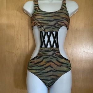 Lira Tiger Print Cutout Swimsuit